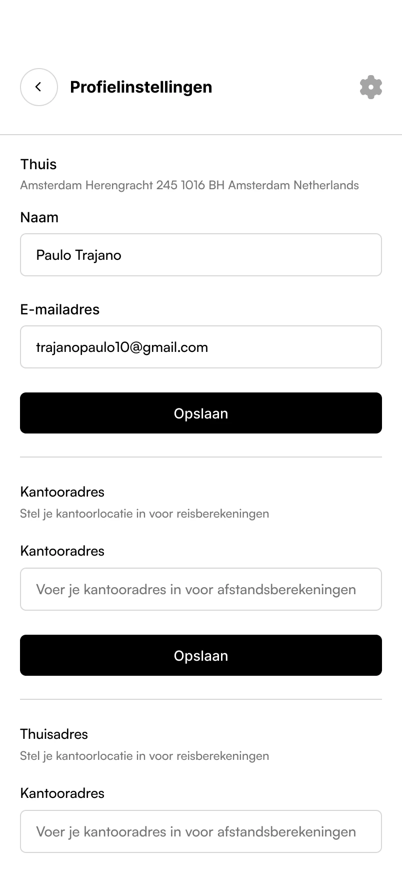 Stel je adressen in