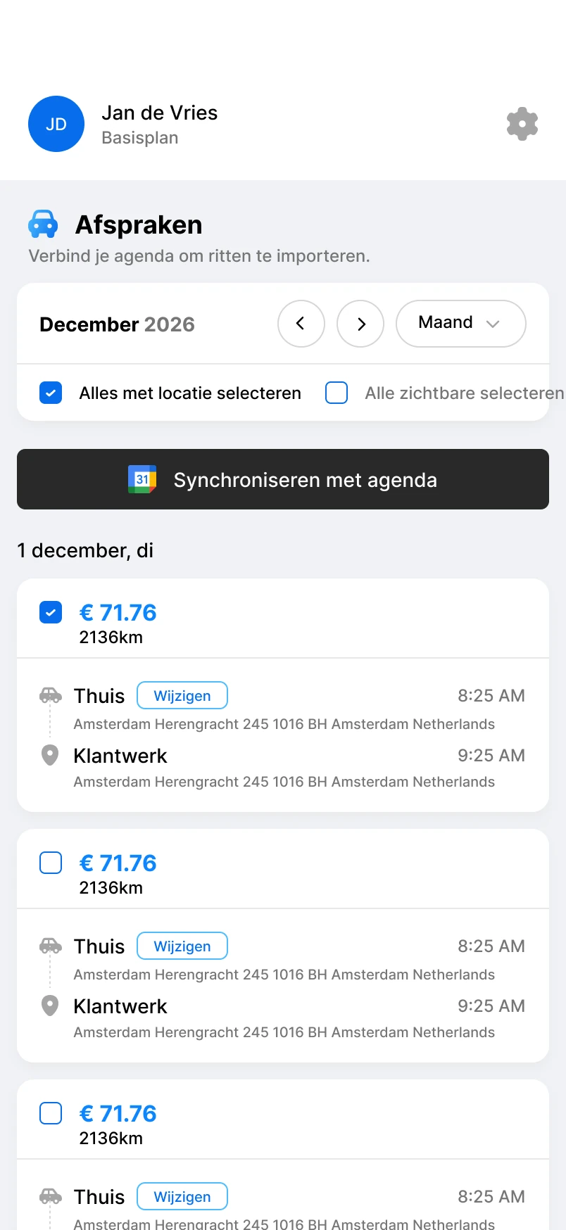 Wij synchroniseren jouw agenda